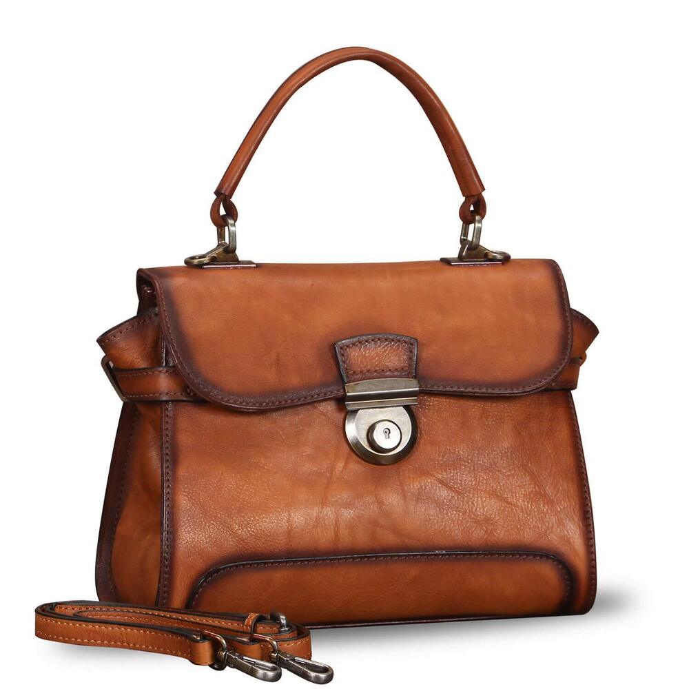 9780 Leather Satchel Crossbody Bags Handmade Vintage Top Handle Handbags
